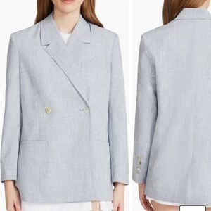 NWT Steve Madden Light Heather Blue Double Breasted Oversized Blazer Medium